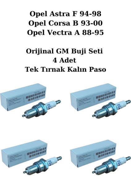 Opel Vectra A Buji Takımı Orijinal Gm 95519060