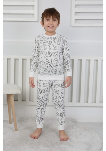 Boyanabilir Çocuk Pijama Takımı + Kalem Hediyeli I Renkli Rüyalar I Her Yıkamada Yeniden Tasarla