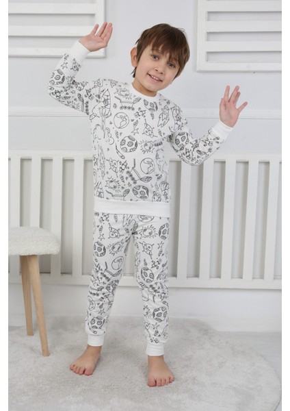 Boyanabilir Çocuk Pijama Takımı + Kalem Hediyeli I Renkli Rüyalar I Her Yıkamada Yeniden Tasarla fiyatları