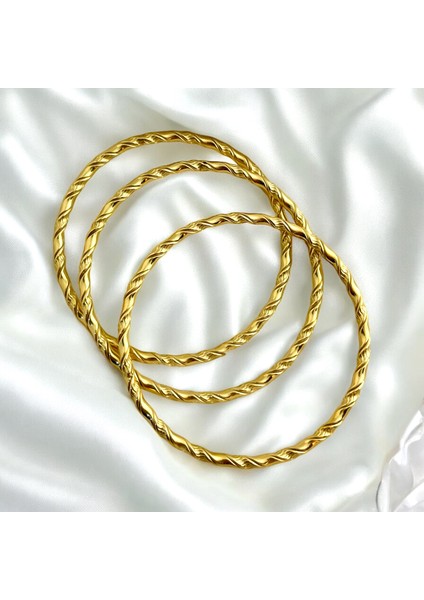 3'lü Gold Çelik Ajda Bilezik