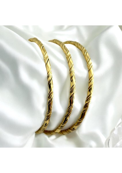 3'lü Gold Çelik Ajda Bilezik