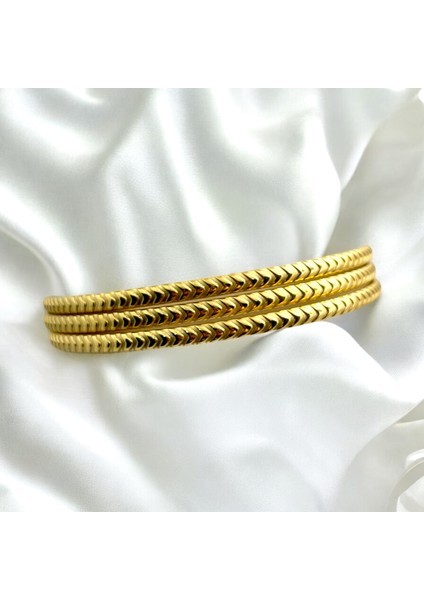 3'lü Gold Çelik Ajda Bilezik modelleri