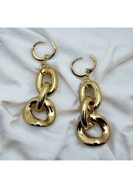 Zincir Model Gold Kararmaz Küpe fiyatları