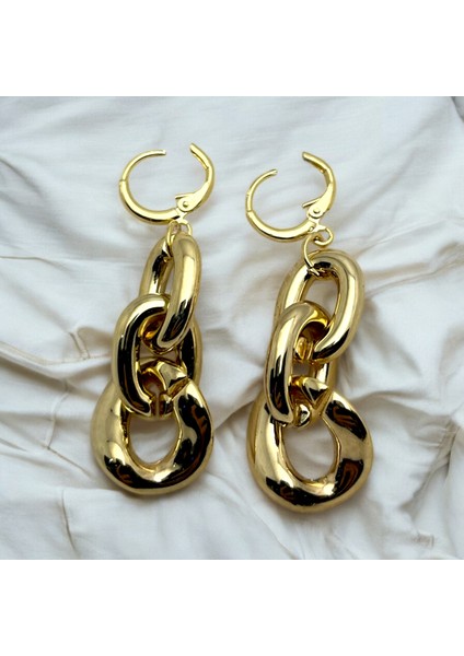 Zincir Model Gold Kararmaz Küpe modelleri