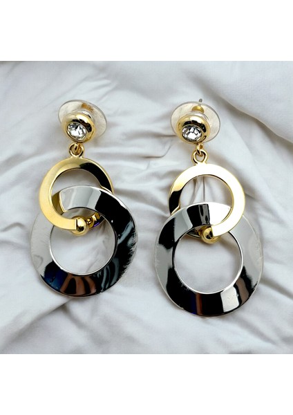 Tarz Halkalı Küpe Gold ve Gümüş Renk modelleri