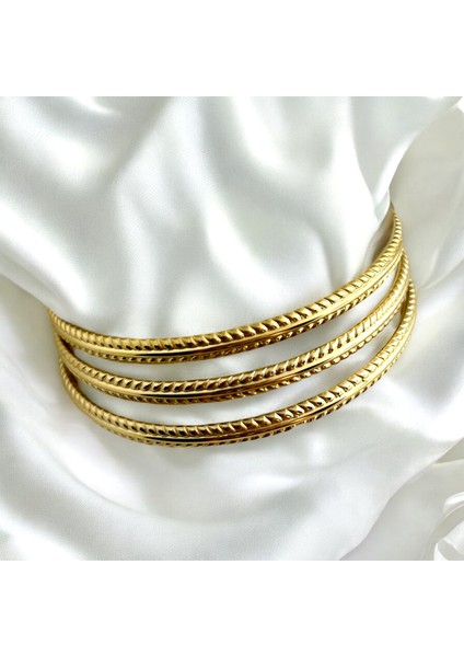 3'lü Gold Çelik Ajda Bilezik fiyatları