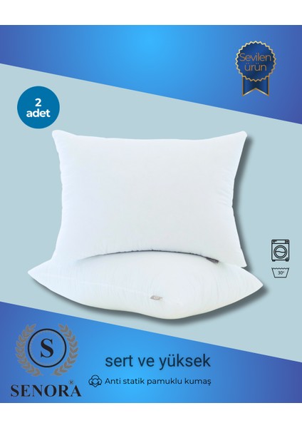 2’li Sert ve Yüksek Yastık( Pamuklu Kumaş)