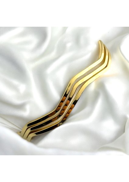 3'lü Gold Çelik Ajda Bilezik modelleri