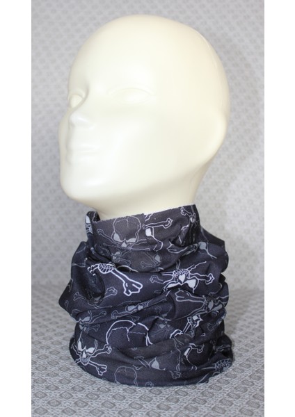 Iskelet Kuru Kafa Desenli Boyunluk Baf Bandana