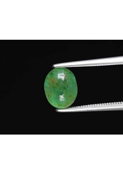 1.83 Ct 8.5x7 mm Oval Cabochon Green Emerald Gemstone, Zambia