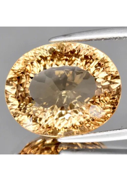 15.57 Ct 17x13.5 mm Vvs Oval Concave Natural Champagne Topaz Gemstone, Brazil