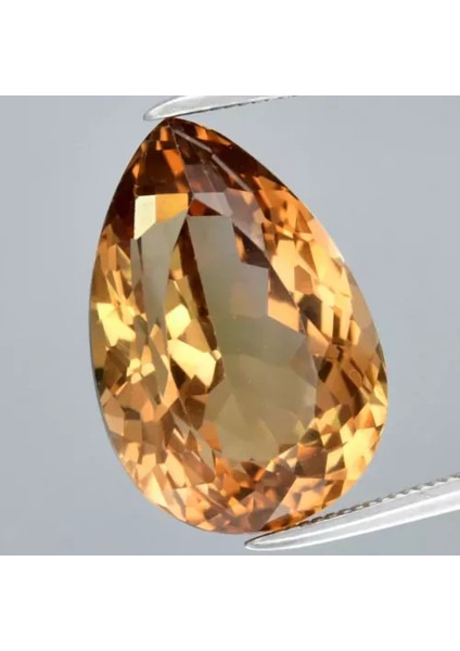 10.82 Ct 15.5x10.5 mm Vs Pear Natural Champagne Topaz Gemstone, Brazil