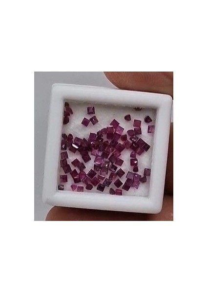 4.57 Ct 1.5 To 2.2 mm Square Lot Natural Ruby , Heated