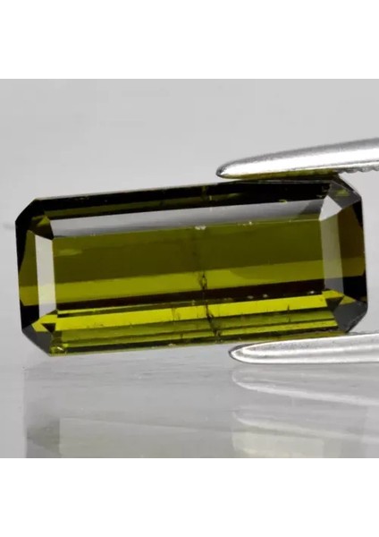 2.53 Ct Octagon Natural Unheated Yellowish Green Tourmaline Gemstone, Mozambique