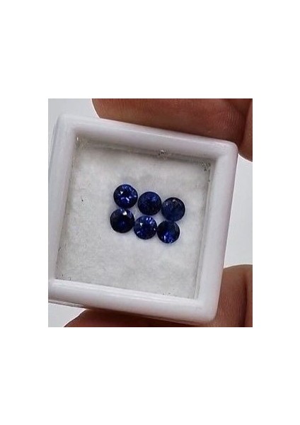 1.86 Ct Tw. 6pcs Lot 4 mm Round Natural Sapphire