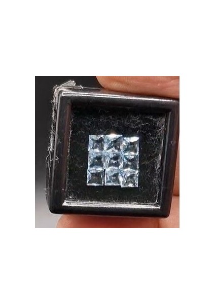 3.24 Ct 4x4 mm 9pcs Lot Square Sky Blue Topaz