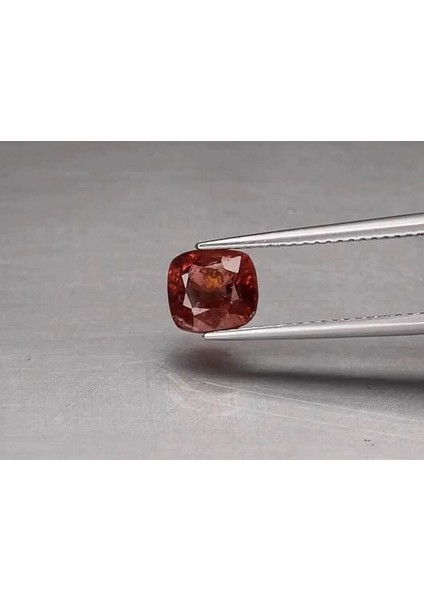 1.58 Ct 6.7x6.2 mm Cushion Natural Pinkish Orange Spinel, Myanmar