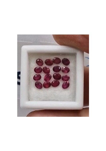 3.88 Ct 4x3 mm 16PCS Lot Oval Natural Ruby (Heated Glass Filling)