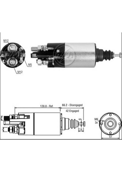24V Marş Otomatiği Mıtsubıshı Tipi (12 mm Cıvata)