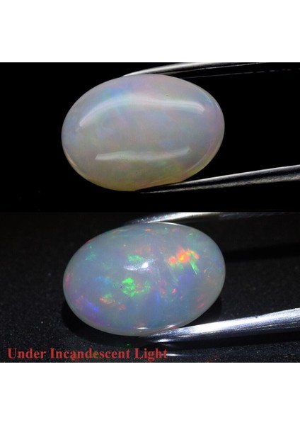 2.38 Ct 12x8.5 mm Oval Cab Natural Play-Of-Color Crystal Opal Gemstone, Ethiopia