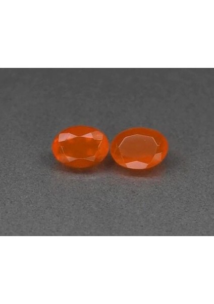 1.49 Ct T.w Pair 2pcs Oval Natural Orange Fire Opal, Mexico