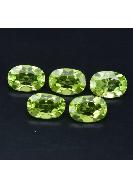 5pcs Lot 4.61 Ct T.w Vs Oval Natural Untreated Green Peridot Gemstone, Pakistan