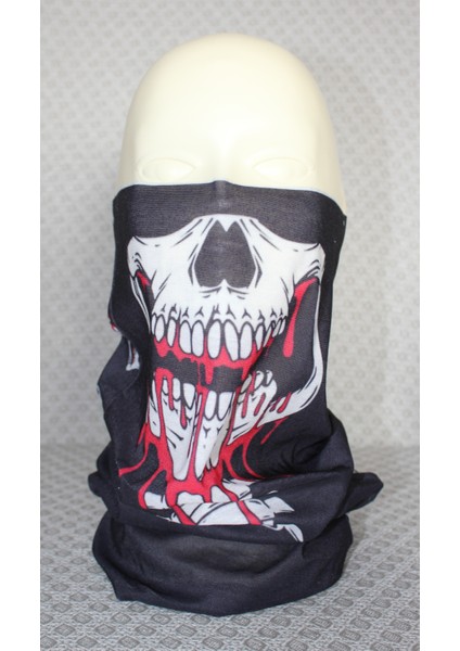 Iskelet Kuru Kafa Desenli Boyunluk Baf Bandana