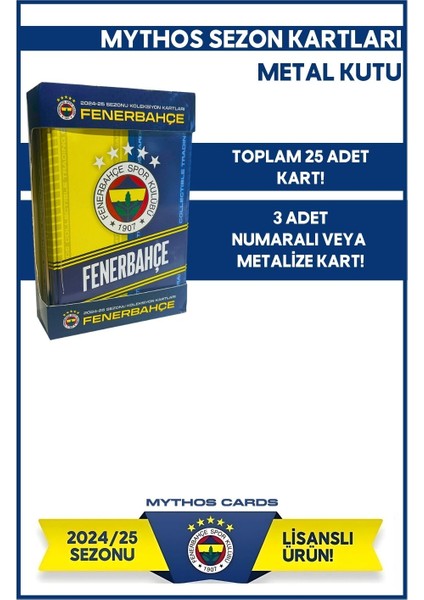 Fenerbahçe 2024-25 Sezon Kartları - Metal Kutu