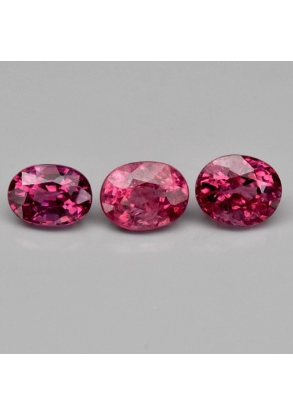 3pcs Lot 2.89 Ct T.w 6.3x4.8 mm Oval Natural Purplish Pink Rhodolite Garnet, Gemstone
