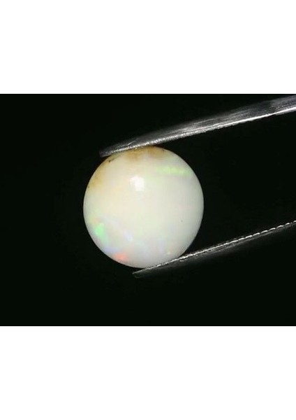 3.42 Ct 12.7 mm Round Cabochon Natural Play-Of-Color Crystal Opal, Ethiopia