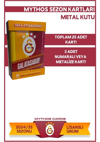 Galatasaray 2024-25 Sezon Kartları - Metal Kutu