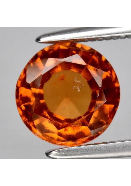 1.40 Ct 7 mm Round Natural Orange Hessonite Garnet Gemstone, Madagascar