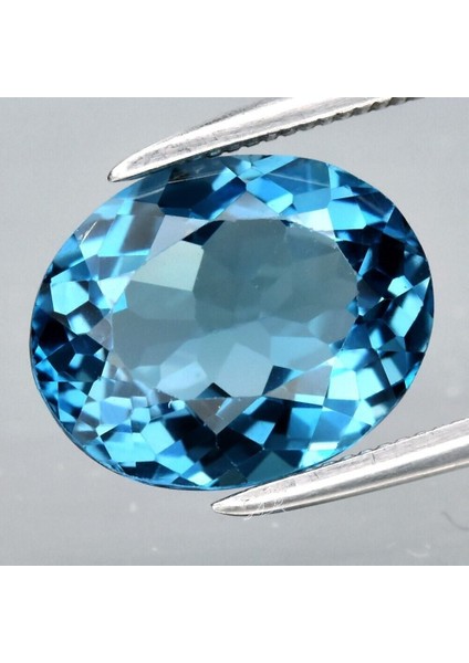 3.67 Ct 10.5x8.5 mm Vs Oval Natural London Blue Topaz Gemstone, Brazil
