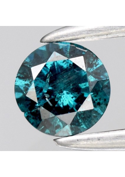 0.14 Ct 3.3 mm Round Brilliant Natural Fancy Greenish Blue Diamond Gemstone Africa