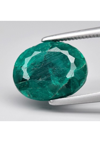 3.43 Ct 10.2x8 mm Oval Natural Green Dioptase, Namibia