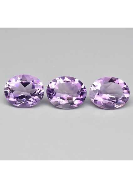 10.22 Ct 11x9 mm 3pcs Lot Vs Oval Natural Unheated Purple Amethyst Gemstone, Brazil
