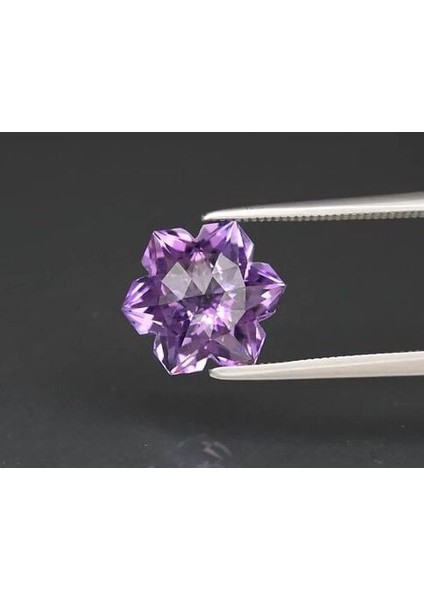 3.21 Ct 9.2x9.2 mm Vvs Snowflake Natural Purple Amethyst Unheated Uruguay