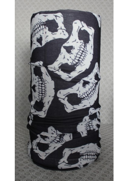 Iskelet Kuru Kafa Desenli Boyunluk Baf Bandana