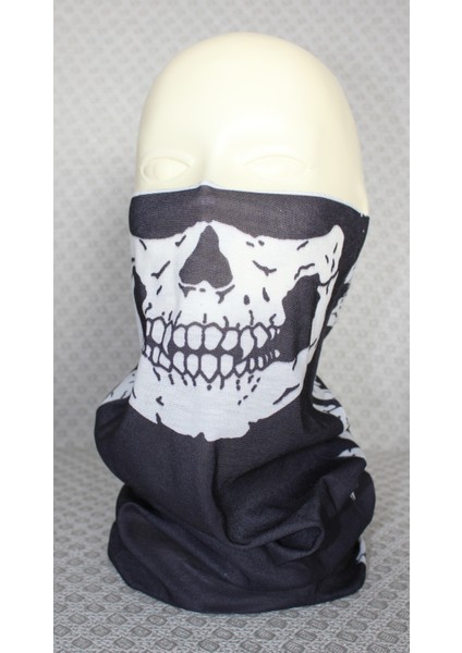 Iskelet Kuru Kafa Desenli Boyunluk Baf Bandana