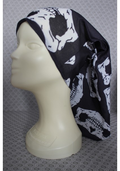 Iskelet Kuru Kafa Desenli Boyunluk Baf Bandana