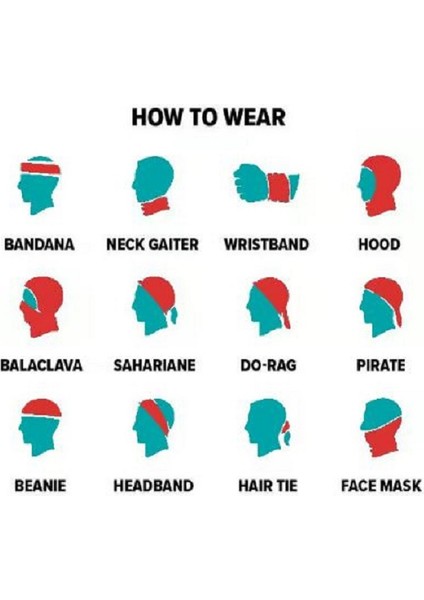 Iskelet Kuru Kafa Desenli Boyunluk Baf Bandana