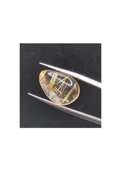 7.06 Ct 17.1x11.7 mm Pear Natural Golden Rutilated Quartz