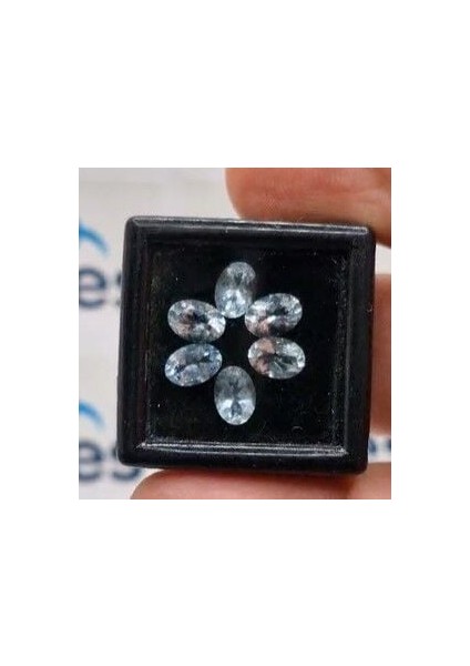 3.90 Ct 7x5 mm 6pcs Lot Oval Natural Aquamarine