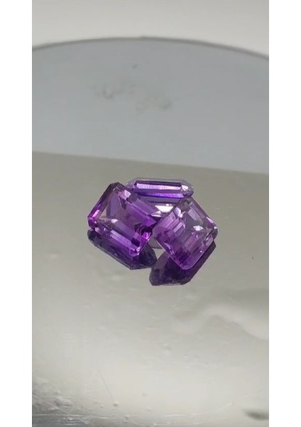 6.57 Ct 3pcs Lot 9x7 mm Emerald Natural Amethyst Bolivia
