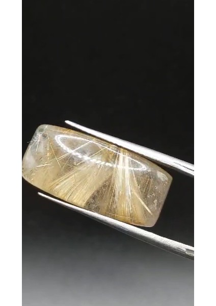 16.55 Ct 22.8x10.8 mm Natural Golden Rutilated Quartz