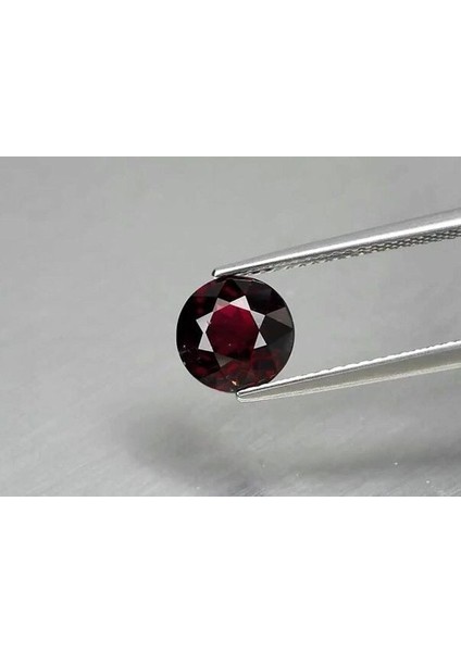 2.07 Ct 7.5 mm Round Natural Deep Reddish Purple Rhodolite Garnet, Madagascar