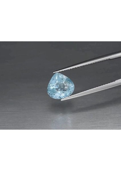 3.04 Ct 9.4x9 mm Pear Natural Unheated Blue Aquamarine, Brazil