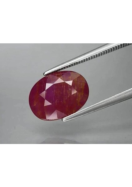 4.87 Ct 11.7x9 mm Oval Unheated Purplish Red Ruby, Tanzania