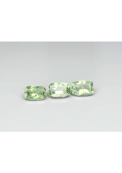 1.48 Ct T.w 3pcs Lot Cushion Natural Unheated Green Apatite, Best For Setting