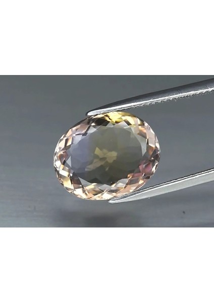 8.04 Ct 15x12 mm Vvs Oval Natural Untreated Yellow & Purple Ametrine, Dazzling!